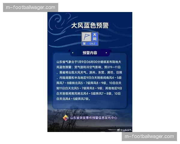 天气预报显示本周末多场比赛将遇大风，或对传中质量产生影响